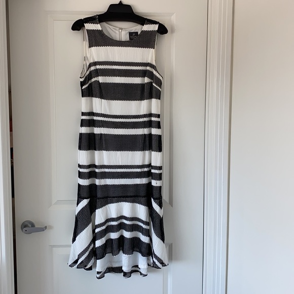 Adrianna Papell Striped Kang Trumpet Dress - Picture 7 of 9